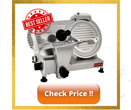 BESWOOD 10" Premium Chromium-plated Steel Blade Electric Deli Meat Cheese Food Slicer Commercial and for Home use 240W BESWOOD250